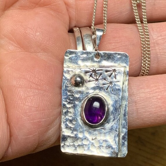 February Birthstone Pendant, Tanzanite On sterling Silver pendant - Picture 8 of 9